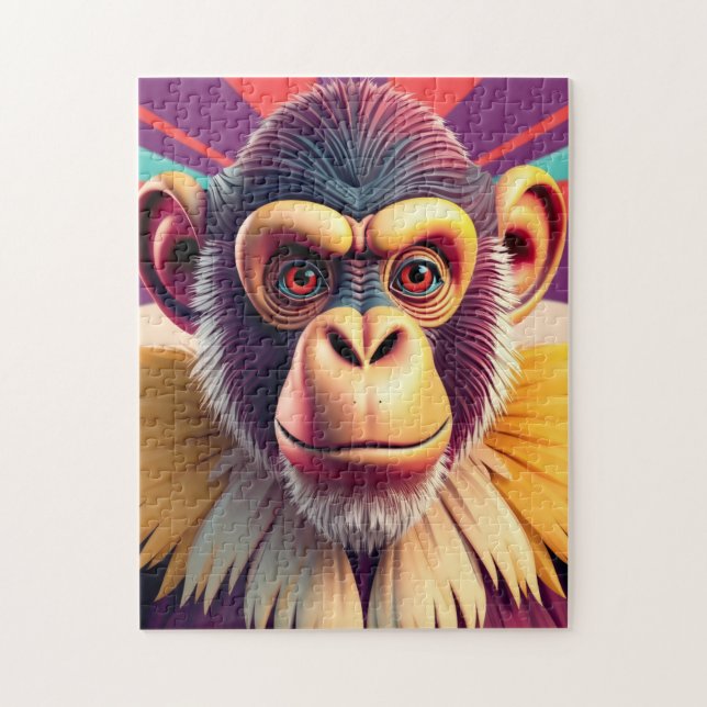 Quebra-cabeça Design de Macaco (Vertical)