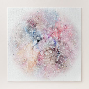 Quebra-cabeça Design de mandala branco de cor branca