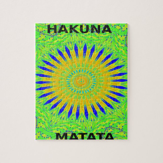 Quebra-cabeça Design de Motif Africano em Impressão de Arte Verd (Vertical)