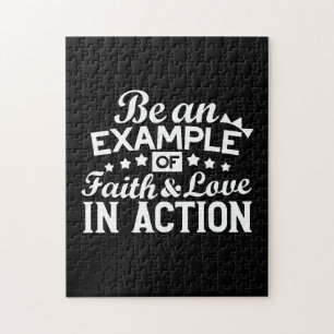 Quebra-cabeça Design de Motivação Cristã - Fé, Amor e Ato