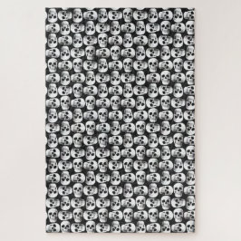 Quebra-cabeça Design de padrão branco e preto escarnecido do crâ