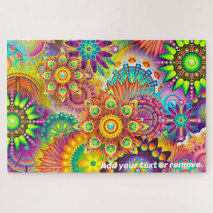 Quebra-cabeça design de padrão de abstrato fractal de mandalas