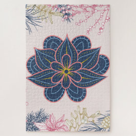 Quebra-cabeça Design de padrão de Paisley azul e roxo