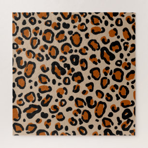 Quebra-cabeça Design de peles de leopardo, padrão sem descontinu
