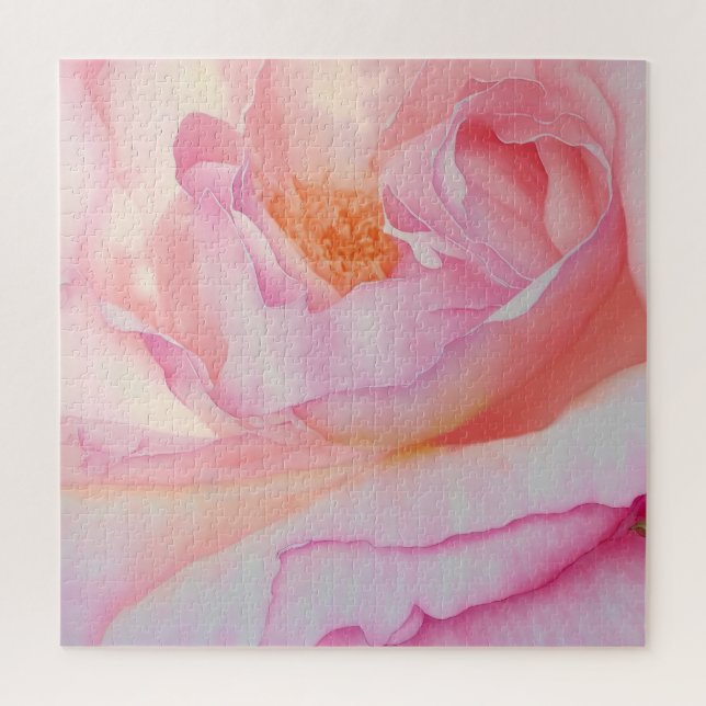 Quebra-cabeça design de pétala rosa rosa (Vertical)