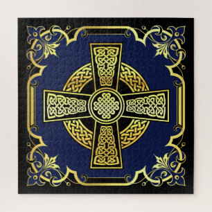 Quebra-cabeça design de rico de de de de cor azul/preto/ouro/