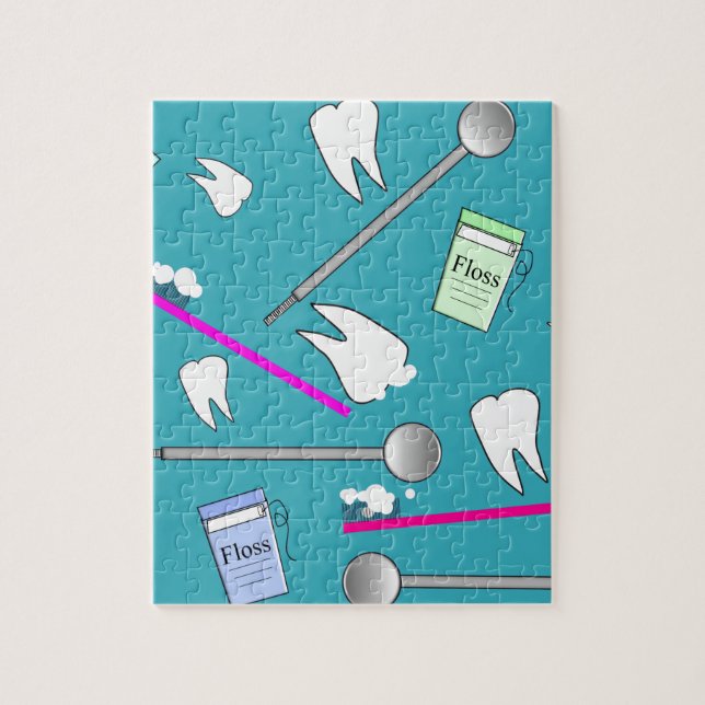 Quebra-cabeça Design dental das ferramentas da profissão (Vertical)