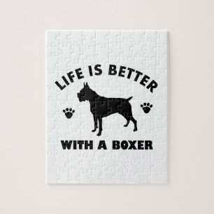 Quebra-cabeça design do cão do pugilista