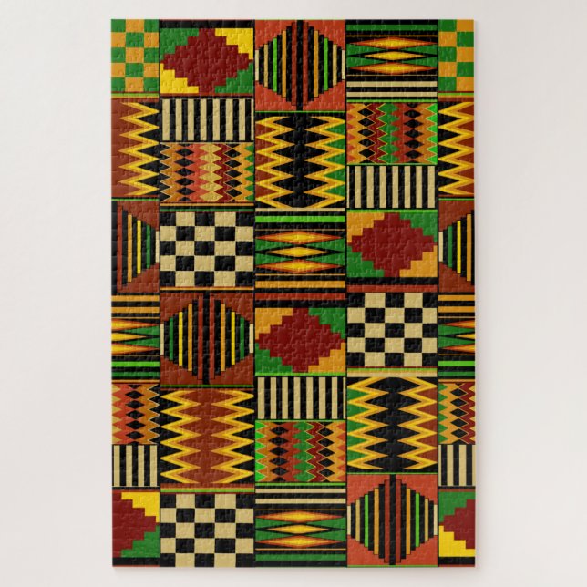 Quebra-cabeça design do Kente Real da África Ocide (Vertical)