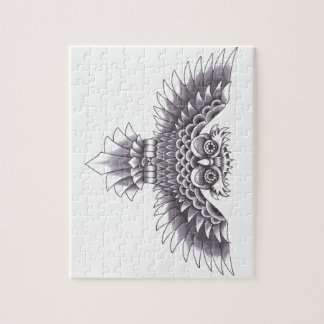 Quebra-cabeça Design do tatuagem da coruja da velha escola