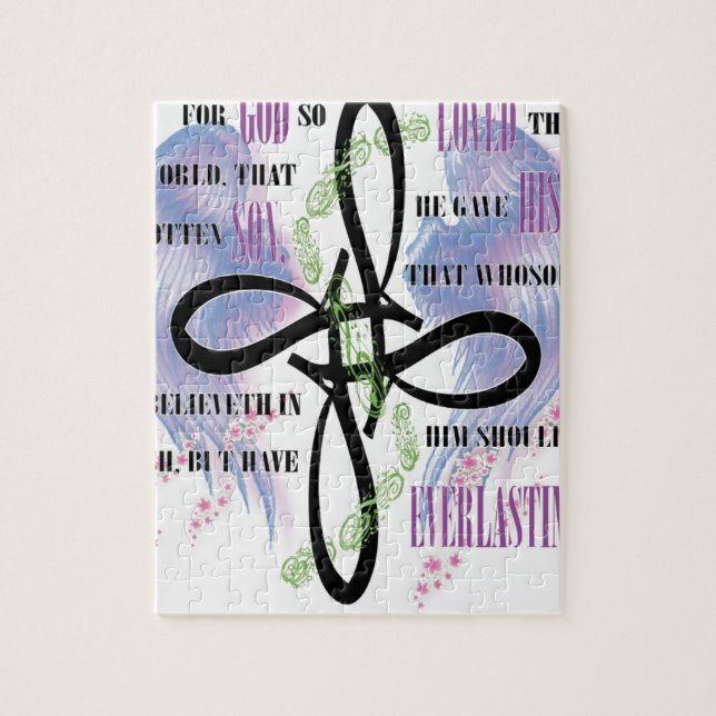 Quebra-cabeça Design do tatuagem do 3:16 de John (Vertical)