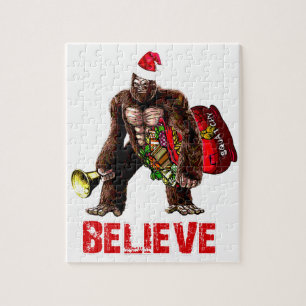 Quebra-cabeça Design engraçado do Natal de Sasquatch Papai Noel