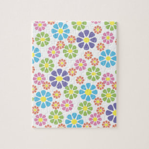 Quebra-cabeça Design floral colorido do teste padrão da arte