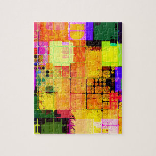 Quebra-cabeça Design Geométrico Multicolorido Funky