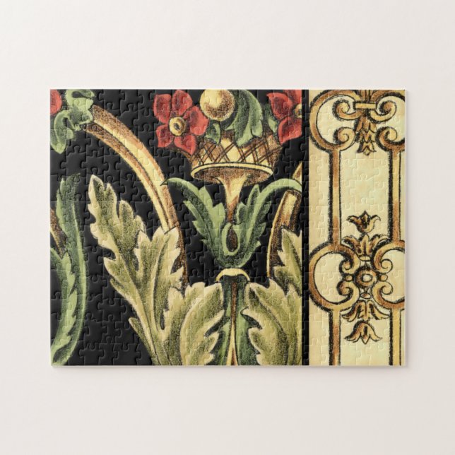 Quebra-cabeça Design Ornamental com Fronteiras Negras (Horizontal)