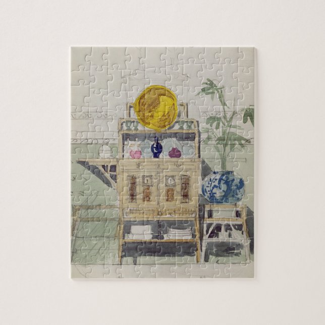 Quebra-cabeça Design para um aparador, c.1860s-70s (w/c & lápis (Vertical)