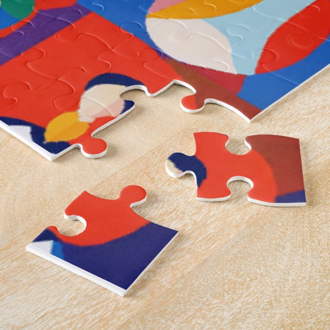 Quebra-cabeça Design plano colorido, estilo matisso, turma difer (Lateral)