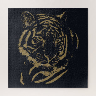 Quebra-cabeça Design preto Dourado Tigre