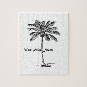 Quebra-cabeça Design preto e branco de West Palm Beach & de