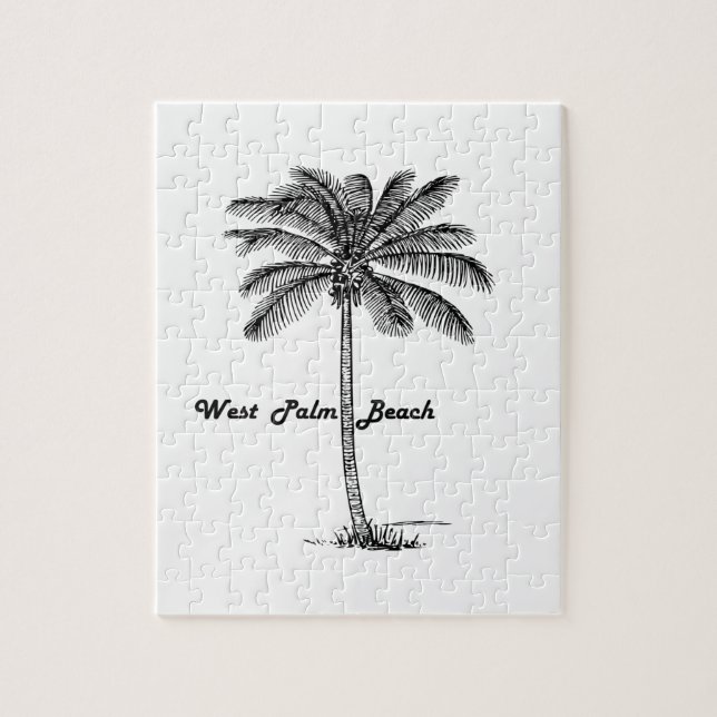 Quebra-cabeça Design preto e branco de West Palm Beach & de (Vertical)
