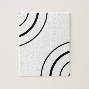 Quebra-cabeça Design preto e branco   do círculo minimalista