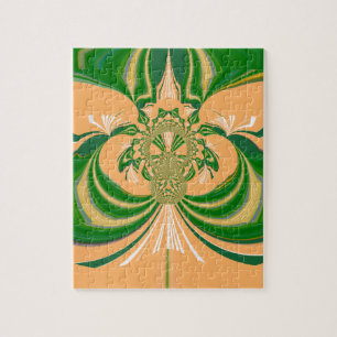 Quebra-cabeça Design verde amarelo.