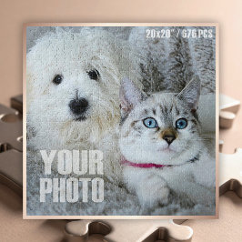 Quebra-cabeça Design Your Own 20x20”/676 Pieces Custom Pet Photo