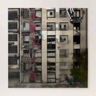 Quebra-cabeça Desmoronamento do prédio da cidade abandonado com