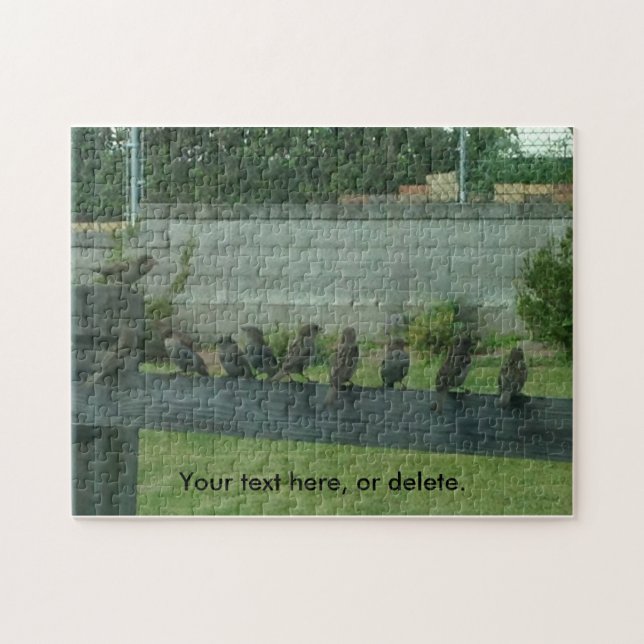 Quebra-cabeça Despeja pássaros em um trilho suas palavras Quebra (Horizontal)