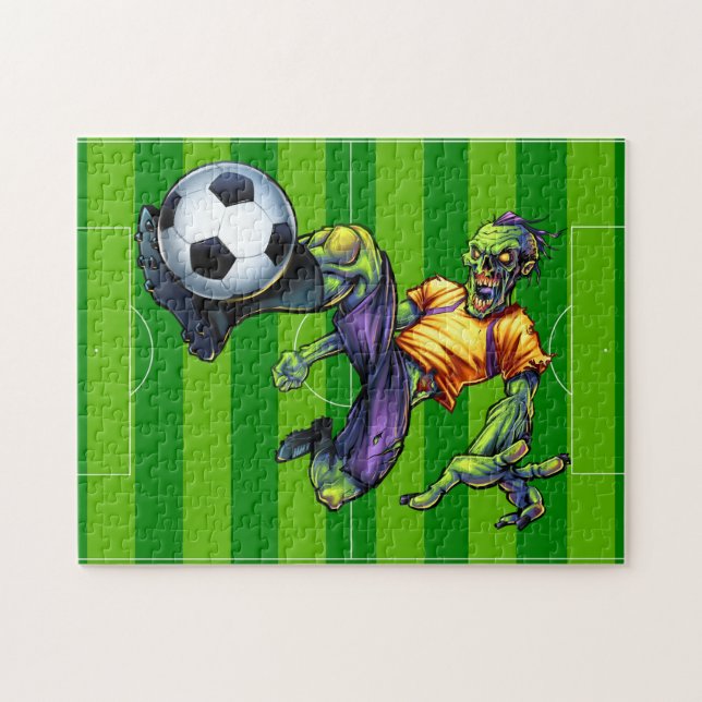 Quebra-cabeça Desportos de jogador de futebol para a frente zomb (Horizontal)