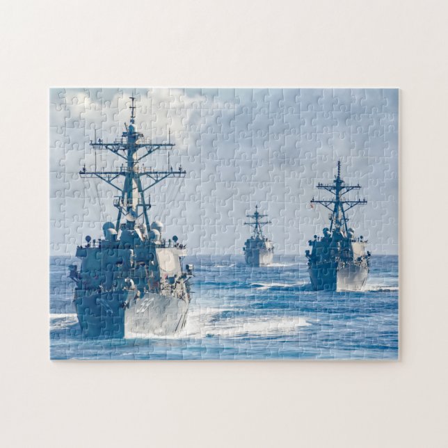 Quebra-cabeça DESTRUIDOR DIVISÍVEL - DDG-59 (11x14 POLEGADAS) (Horizontal)