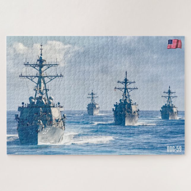 Quebra-cabeça DESTRUIDOR DIVISÍVEL - DDG-59 (20 x 30 POLEGADAS) (Horizontal)