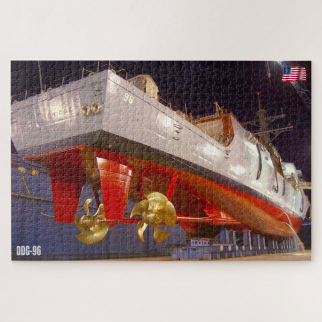 Quebra-cabeça DESTRUIDOR DIVISÍVEL - DDG-96 (20 x 30 POLEGADAS) (Horizontal)