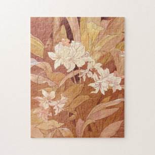 Quebra-cabeça Detalhe Floral Art Nouveau de Alphonse Mucha