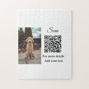 Quebra-cabeça Detalhes simples do nome do animal QR código adici