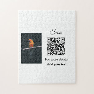 Quebra-cabeça Detalhes simples do nome do animal QR código adici