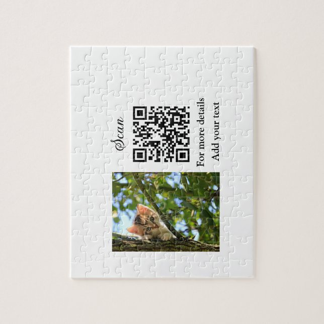 Quebra-cabeça Detalhes simples do nome do animal QR código adici (Vertical)