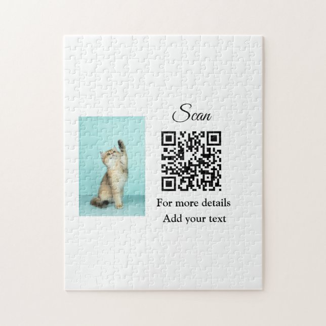 Quebra-cabeça Detalhes simples do nome do animal QR código adici (Vertical)