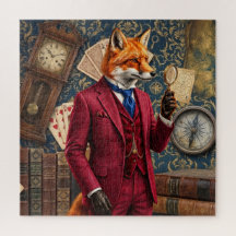 Detetive Raposa Vintage para Homens e Família