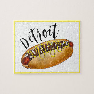 Quebra-cabeça Detroit Michigan MI Coney Island Hot Dog Hotdog