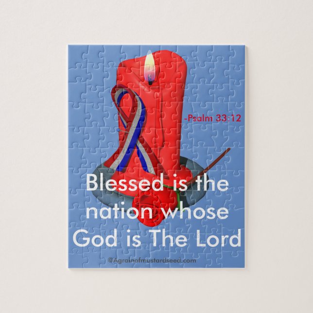 Quebra-cabeça Deus abençoe a fita dos EUA (Vertical)