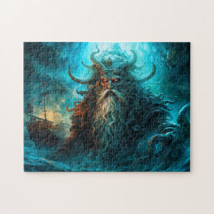 Quebra-cabeça Deus do Mar Emergindo da Fantasia Oceânica Pintura