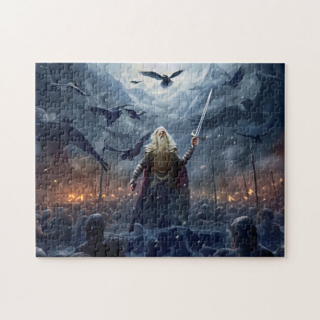Quebra-cabeça Deus Odin lidera os guerreiros Einherjer de Asgard (Horizontal)
