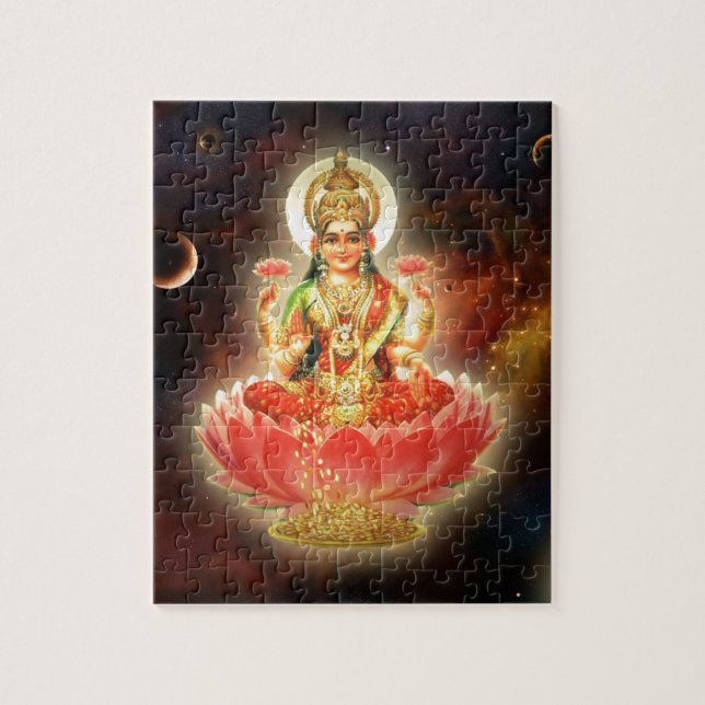 Quebra-cabeça Deusa de Maa Maha Lakshmi Devi Laxmi da riqueza (Vertical)