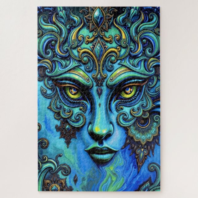 Quebra-cabeça Deusa Eetérea: Fusão da Arte e da Fantasia (Vertical)