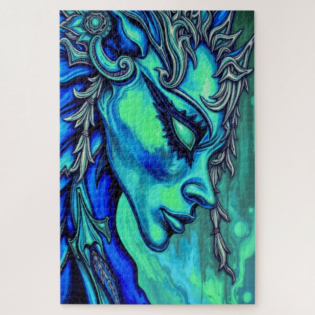 Quebra-cabeça Deusa Eetérea: Fusão da Arte e da Fantasia (Vertical)