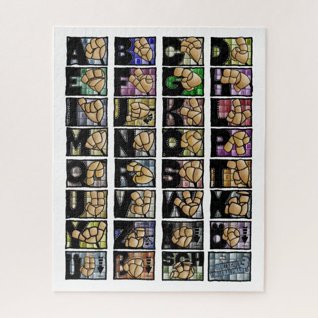 Quebra-cabeça Deutsches Fingeralphabet 3 (2025) (Vertical)