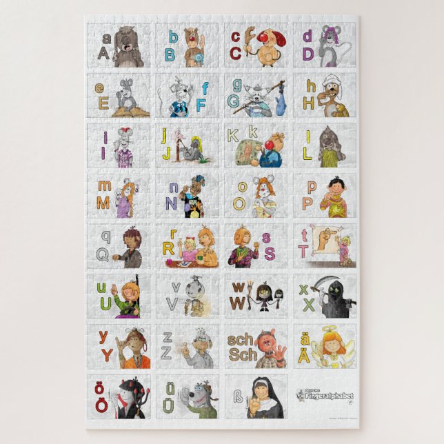 Quebra-cabeça Deutsches Fingeralphabet II (Vertical)