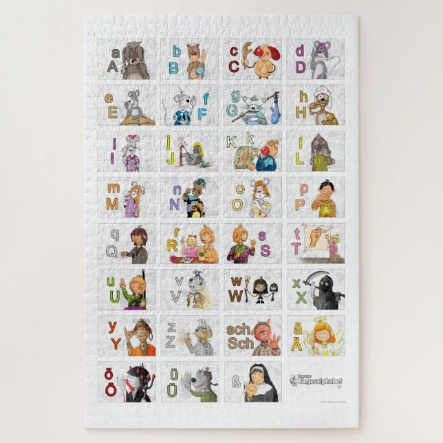 Quebra-cabeça Deutsches Fingeralphabet II (Vertical)