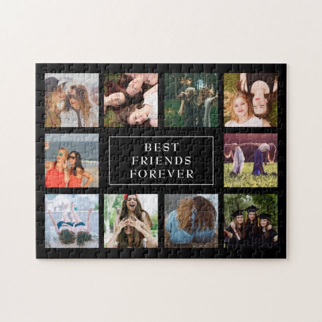 Quebra-cabeça Dez melhores amigos para sempre na colagem de foto (Horizontal)
